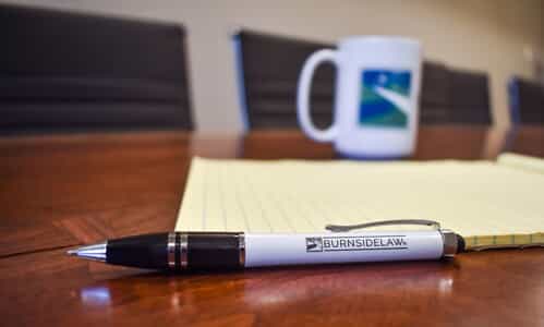 Burnside Law pen, mug and notepad